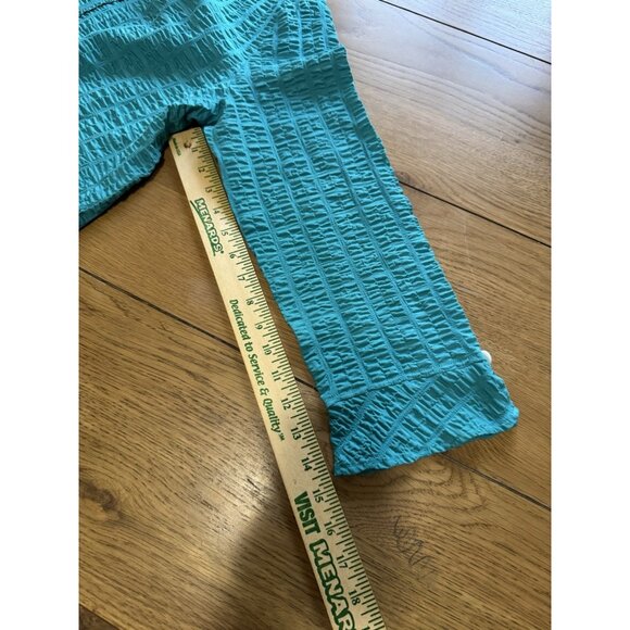 Habitat Clothes to Live In Women Crinkle Top Size Medium Buttons Stretch Artsy - Picture 8 of 12